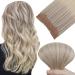 Easyouth Wire Human Hair Extensions Blonde Balayage Hair Wire Extensions Real Hair Ombre Fish Line Hair Extensions Blonde Remy Wire Hair 12 Inch 70g 12 Inch 1-Wire #18/22/60(#Nordic)