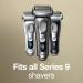 Braun Series 9 PRO+ Electric Shaver & Electric Shaver Head Replacement Part 94M Silver Compatible with Series 9 Pro and Series 9 Electric Razors for Men Shaver + Shaver Part 94M Silver - Buy Online on GoSupps.com