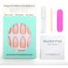 Novaly Ombre Nude Gradient French Tip False Nails - Short/Medium Almond White Pink Press On Nails Kit - Buy Online on GoSupps.com