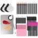 255 Pieces Disposable Makeup Applicators Tools Kit  Makeup Artist Must Haves Supplies with Eyeliner Brushes Mascara Wands Lip Brushes Powder Puffs Makeup Mixing Palette Mixed Style