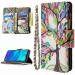 Miago 9 card slots leather cover for Huawei Y6 2019 colorful zipper Flip case Wallet case cell phone case PU leather pocket protective cover tree huawei y6 2019 tree tree