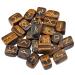 mookaitedecor Natural Tiger Eye Runes Stones Set of 25 Viking Norse Runes with Elder Futhark Alphabet Symbol for Divination Reiki Healing Crystal Witchcraft Pagan Supplies Spiritual Gift Room Decor #03-tiger Eye