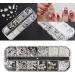 FEIlei 12 Grids Box Set Flat Back Rhinestones and Small Round Diamond Combination for DIY Nail Art Accessories Crystals - Buy Online on GoSupps.com