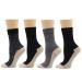 Dr. Motion Diabetic Socks for Womens Loose Fit Non-Binding Wide Top Comfort Crew Socks 4 Pairs One Size Multi 4
