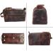 Rustic Town Buffalo Leather Toiletry Bag - Vintage Travel Shaving Dopp Kit - Waterproof Lining, Compact Design - Walnut Brown - Buy Online on GoSupps.com