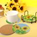 Sunflower Diamond Painting Coasters Set - 5D DIY Full Drill Art with Holder | 8 PCS Acrylic Round Cup Coaster for Home Decor and Crafts - Buy Online on GoSupps.com