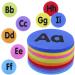 ANCHWN 26 Pieces Carpet Spot Sit Markers Number Spots Markers Classroom Carpet Dots Markers Circle Markers with Alphabet Aa-Zz, Non Slip Floor Dots Markers for Kids Students, 4 inch, 8 Colors
