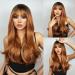 ENTRANCED STYLES Auburn Wig with Bangs Natural Hair Wigs for Women Long Layered Wig for Girls Dark Roots Copper Red Ombre Wig Heat Resistant Orange Ginger Synthetic Wig Daily Use Redhead Wig 26 Inch 26 Inch Light auburn