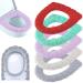 ZeeDix 5 Pcs Thicker Bathroom Soft Elongated Toilet Seat Cover Pad- Warmer Stretchable Toilet Seat Covers Washable Easy Installation Comfortable Cushioned Toilet Covers Elongated Style-a