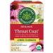 Traditional Medicinals - Organic Throat Coat Lemon Echinacea Herbal Tea (Pack of 1) - Helps Relieve Symptoms of Upper Respiratory Tract Infection - Sustainably Sourced Fair Wild Ingredients - 16 Tea Bags Total Throat Coat Lemon Echinacea 16 Count (Pack of