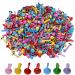500 Pieces Mini Brads Brass Fasteners for Kids Craft, Brass Brads for Scrapbooking Supplies Paper Crafts(Colors,0.2 x 0.6 Inch) multicolored