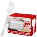 Clear Plastic Spoons Heavy Duty Disposable Cutlery Bulk Silverware for Parties Heavyweight Premium Small Spoon (300 Count) - Stock Your Home Elegant Heavy Duty Modern Simple 300