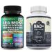 NAD+ Supplement + Sea Moss Capsules Energy & Immune Support 92 Trace Minerals Anti-Aging Detox Thyroid Mitochondrial Health for Men & Women