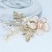 Wedding Hair Clip Fanvoes Hair Accessories Pieces for Brides Bridal Rose Gold Vintage Headpiece Barrette Decorations Jewelry Handmade Flower Ivory Pearl Rhinestone Crystal for Women Girls Bridesmaid - Buy Online on GoSupps.com