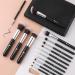 DUcare 15Pcs Travel Makeup Brush Set with Bag - Kabuki, Blending, Blush, Eyeliner, Shadow Brow & Concealer Brushes Kit - Black - Buy Online on GoSupps.com