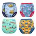 MooMoo Baby Training Underwear 4 Packs Absorbent Toddler Potty Training Pants for Boys and Girls-Cotton Animal Print 2T-6T Car 3T