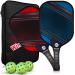 JP WinLook Premium Pickleball Paddles Set - Pickleball Set with Graphite Rackets for Women & Men and Pickleball Balls for Indoor or Outdoor Play. Pickleball Set - Racquets, Pickleballs & Carry Bag Red / Blue-2 Player Set
