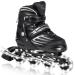 TANOSHII Inline Skates Featuring All Light Up Wheels, 4 Size Adjustable Roller Blades, Designed for New Skaters, Women Men Boys and Girls. Large-Youth&Adult(4.5-7.5US)