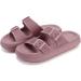 WHITIN Cloud Slides - Double Buckle Adjustable Pillow Slippers for Women Men - Ultra Cushion Sandals in Blush - Buy Online on GoSupps.com