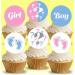 24 x Pre-Cut Gender Reveal 3 Edible Stand up Wafer/Rice Paper Cupcake Cake Dessert Toppers Party Boy or Girl Baby Shower Decorations (Gender Reveal 3) - Buy Online on GoSupps.com