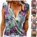 Women's Sexy V-Neck Tank Top - Floral Sleeveless Shirt with Ring Hole Detail, Country Music T-Shirt - Purple XL - Buy Online on GoSupps.com