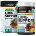 Lung Support Gummies - Lung Cleanse & Support Herbal Supplement w/Vitamin C - Lung Detox Gummies with Mullein Leaf Blend - Respiratory Health Support - 60 Vegan Chews
