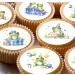 Frog Birthday style 24 pre-cut edible party decorations Wafer Paper Cupcake Topper Cake