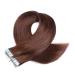 Tape In Hair Extensions - #4 Chocolate Brown - 50cm - 100% Remy Real Hair - 30 Bricks - Tress by Novon - Buy Online on GoSupps.com