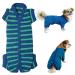 Shirts for dogs dog's lamps suit with striped and 4 legs soft and breathable dog tshirt dogs clothing for small medium large dogs large dogs from kickred (girl blue XL) XL dark blue +green - girl