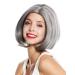 WIG ME UP - 1962-10A/88A wig ladies wig short bob straight curved tips parting grey streaked mottled