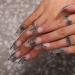 Blufly Matte Ombre Black Press on Nails - Extra Long Square Coffin Fake Nails for Women and Girls | Geometric Flower Stripe Gradient Acrylic Ballerina False Nails - Buy Online on GoSupps.com