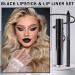 Buy Black Lipstick & Lip Liner Set | Matte Long-Lasting Black Stain for Halloween & Goth Makeup - 2PCS - Buy Online on GoSupps.com