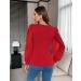Fayenne Womens Tops Deep V Neck Cross Wrap Sexy Tops Polka Dot Mesh Long Sleeve T Shirt Casual Blouses XL Red - Buy Online on GoSupps.com