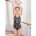 Arshiner Girls Gymnastic Ballet Leotard with Crisscross Straps and Hollow Back - Black/Star Print - Size 6-7 Years - Buy Online on GoSupps.com