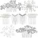 64 Pieces Wedding Hair Comb Set, Include 20 Flower Rhinestone Hair Sticks, 20 Pearl Hair Pins, 3 Crystal Pearl Combs, Pearl Wedding Hair Vine, 20 U Shaped Pearl Hair Clip (Classic Style)