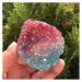 Natural Aura Red and Blue Stone Flower Electroplated Crystal Cluster forDecoration ZJGIDTEM 80-90g