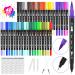 Dual Tip Brush Pen  40 Colors Marker Pens Set  Kids Adults Artist Fine Point Coloring Markers  Watercolor Pens for Lettering  Drawing  Journaling  Note taking  Writing