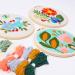 Harimau 3 Pack Embroidery Starter Kits for Kids - Punch Needle Fabric with Pattern, Threader, Yarns, Needle, Hoops - Rug-Punch Beige - Buy Online on GoSupps.com