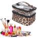 Double-Layer Leopard Makeup Bag - Large Capacity Portable Cosmetic Organizer for Travel - Buy Online on GoSupps.com