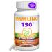 Immuno 150 Immune Support Supplement Packed with 70 Plant Minerals 13 Essential Vitamins and 68 Additional Nutrients-150 Vegetable Capsules- Immune Boost for All Age Groups