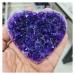 Natural Amethyst Geode Loving Heart Shape Quartz Cluster Crystal Specimen qiangang (Size : 420-480g)
