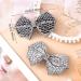 OIIKI 2PCS Rhinestone Hair Bow Clips - Women's Crystal Butterfly Hair Barrettes for Daily Use, Parties, Wedding - White, Black - Buy Online on GoSupps.com