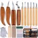 Olerqzer 26-in-1 Wood Carving Kit with Detail Wood Carving Knife  Whittling Knife  Wood Chisel Knife  Gloves  Carving Knife Sharpener for Spoon  Bowl  Kuksa Cup Wooden