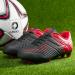 LEOCI Soccer Shoes for Kids - Firm Ground Football Boots for Boys & Girls | Size 32 EU | Black & Red - Buy Online on GoSupps.com