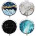 Pill dose 3 compartments Medicine Pill dose portable pill box for bag or wallet Pillendose decorative metal medicine vitamin organizer Unique gift (4 pieces) Set-4-Marbling4 4 pieces