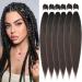 Easy Braid Pre Stretched Braiding Hair Extensions 32 Inch 6packs Yaki Textured Crochet Synthetic Hair Hot Water Setting Crochet Extensions (32 Inch 4#) 81cm-32 inches (6 Series Pack) 4#
