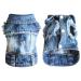 Pet dog denim jacket vest dog clothing denim jacket for small medium dog cats pets fashion hole jacket sweater nette dog vest pet summer t-shirt sweater (m b) m b