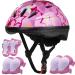 Lamsion Kids Helmet Adjustable for Kids Ages 3-8 Years Old Boys Girls, Toddler Helmet with Protective Sports Gear Set Knee Elbow Pads Wrist Guards for Cycling Skateboard Scooter Pink
