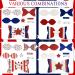 AOUXSEEM 4th of July Independence Day Hair Bow DIY Kit - 24 Sets | Pre Cut Pieces & Hair Clips Included - Buy Online on GoSupps.com