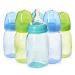 Evenflo Feeding Premium Proflo Vented Plus Polypropylene Baby Newborn and Infant Bottles - Helps Reduce Colic - Teal/Green/Blue 4 Ounce (Pack of 6)